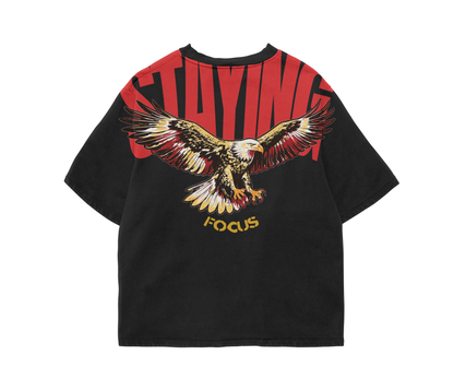 Staying Focus Oversized Puff Print T-Shirt