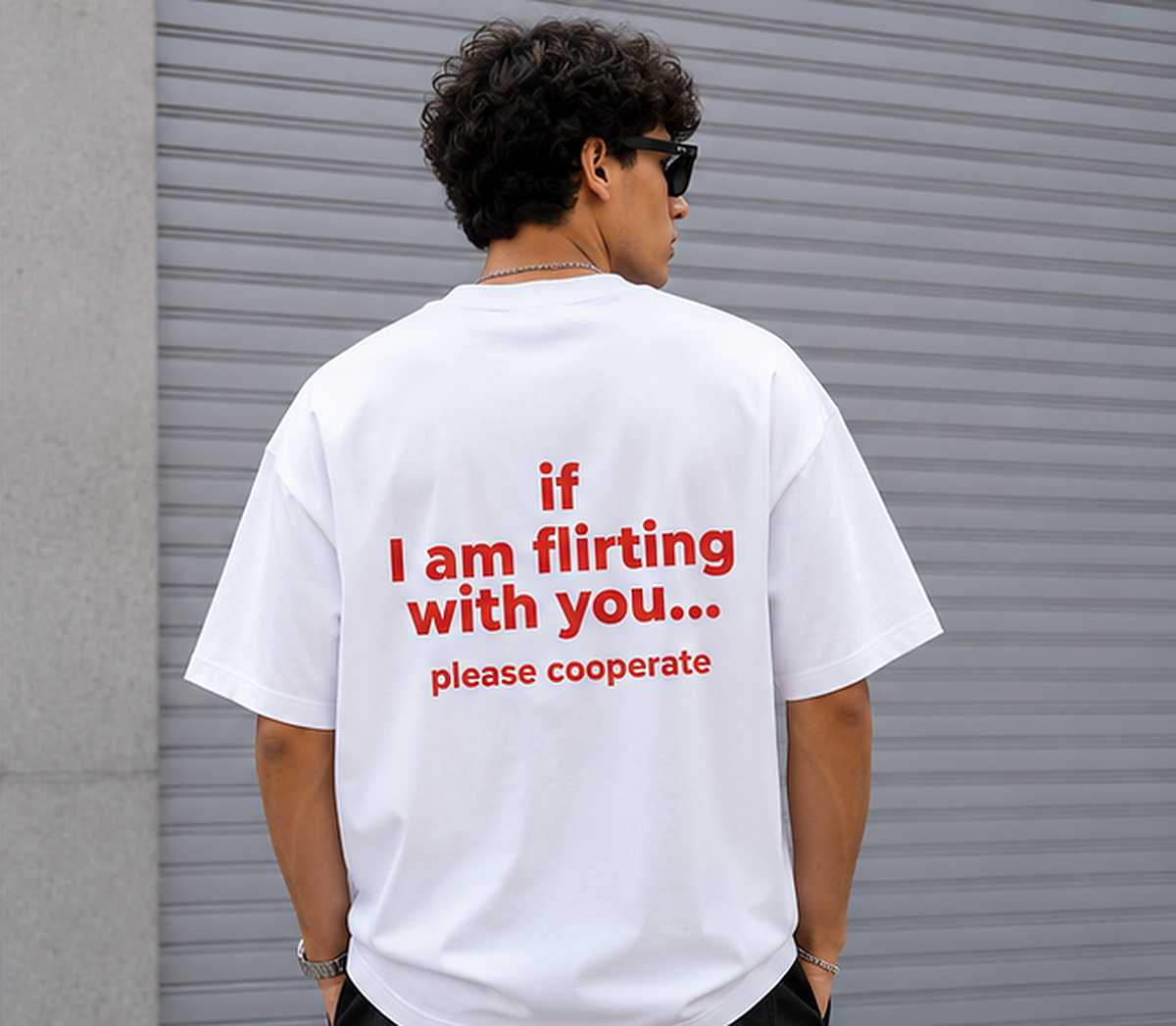 If I Am Flirting With You Please Cooperate Oversized T-Shirt