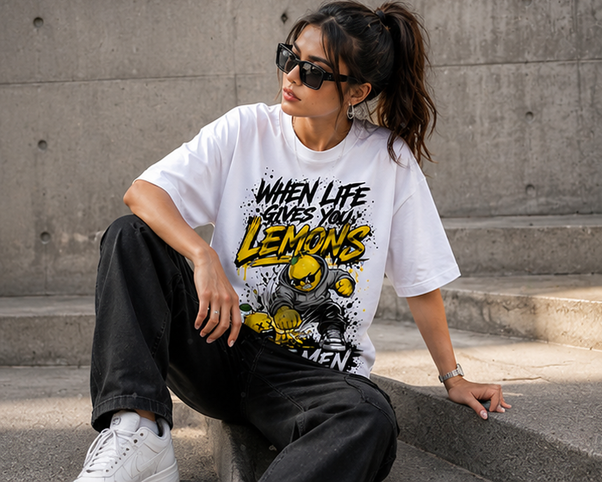 When Life Gives You Lemons Beat Men Oversized T-Shirt