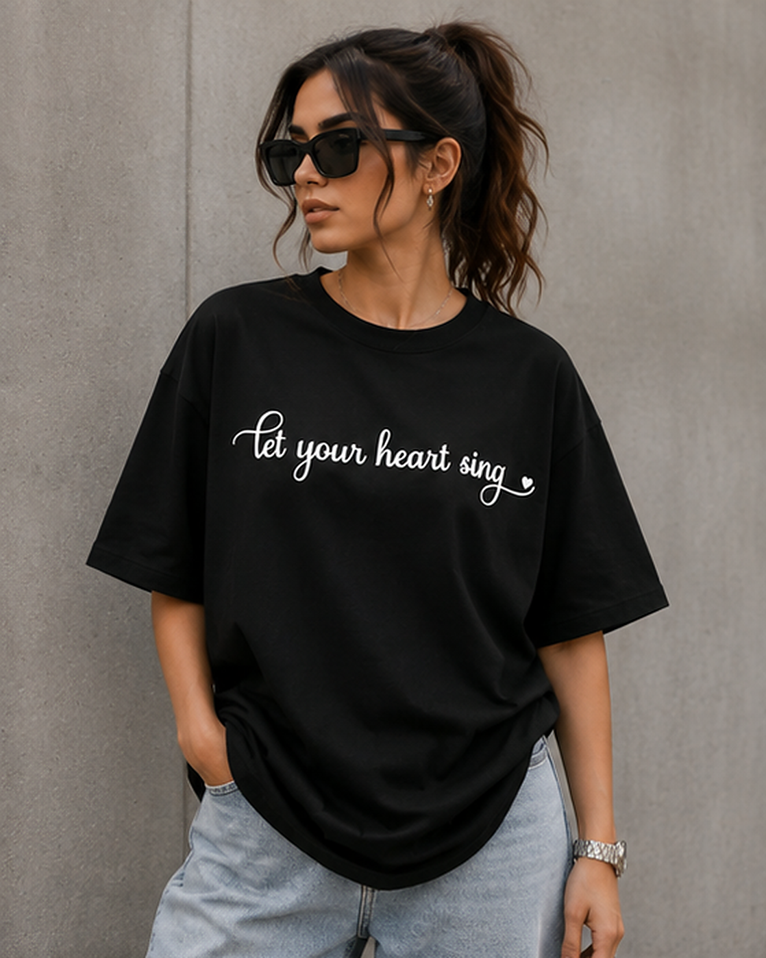 Let Your Heart Sing Oversized T-Shirt