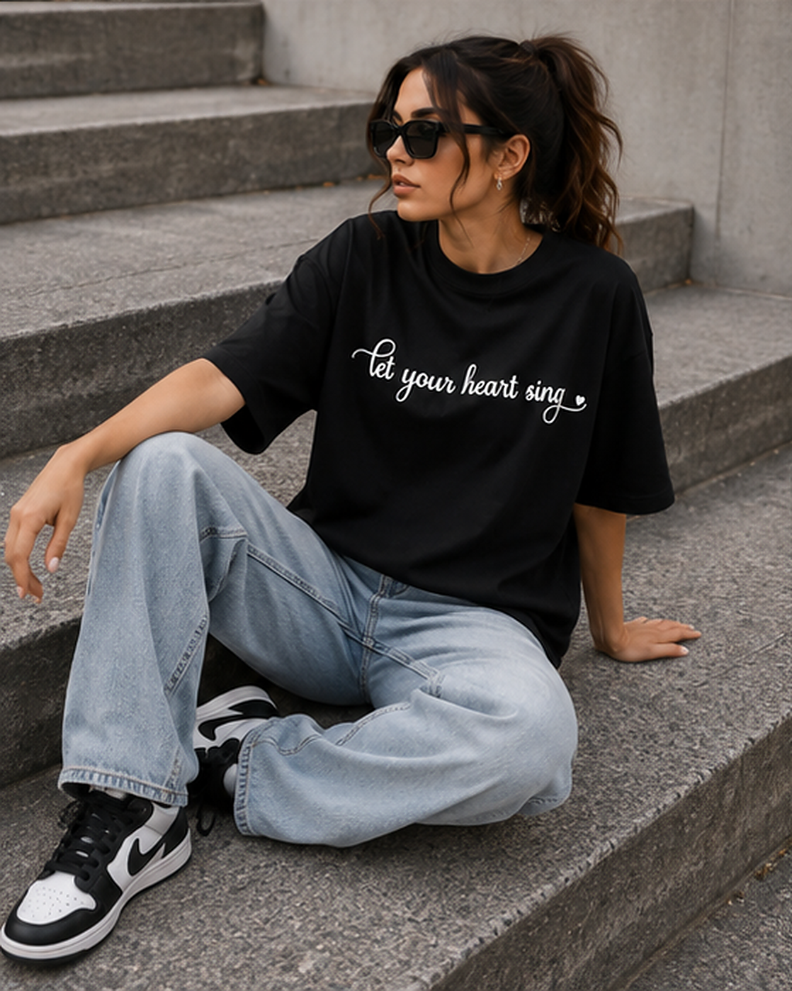 Let Your Heart Sing Oversized T-Shirt